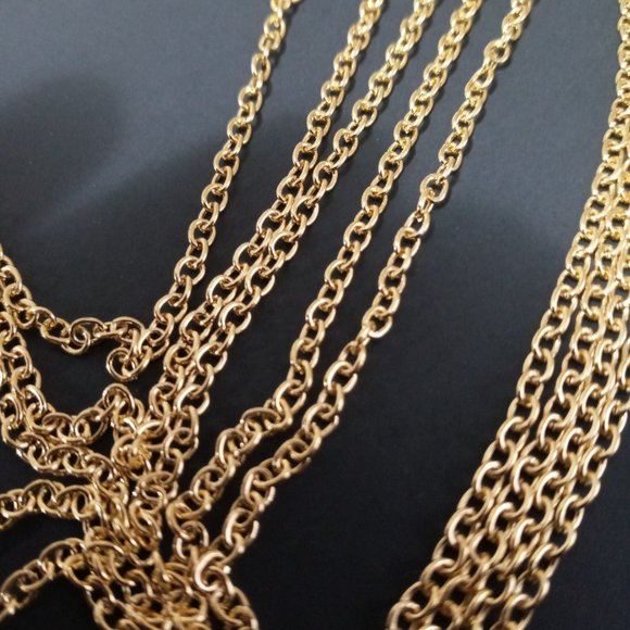 New Hot Chain 24" Gold Plated Pendant Set 5 Clips - Picture 4 of 4